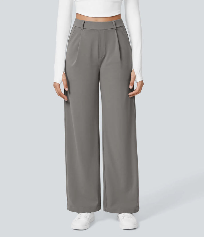 PureChic™ – Pantalon Taille Haute à Coupe Droite