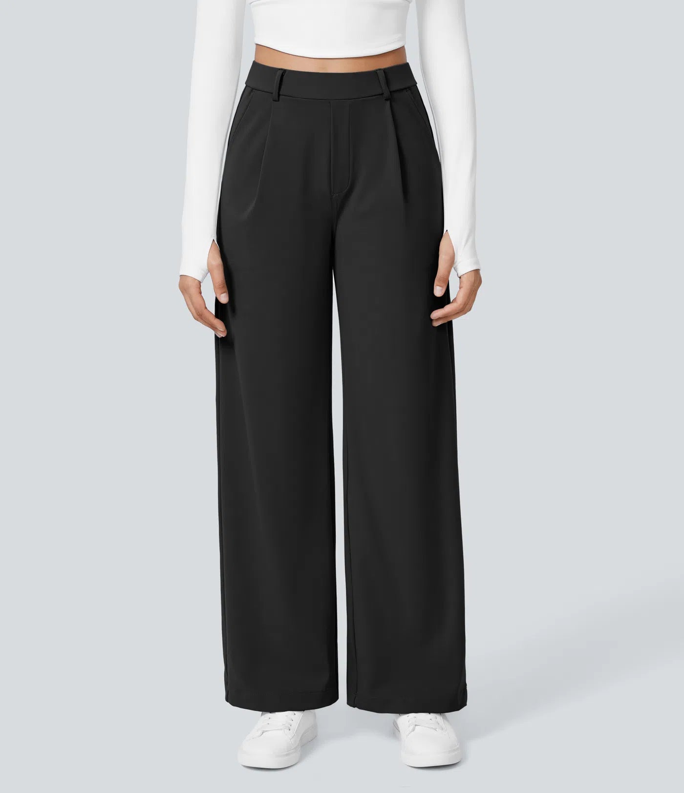 PureChic™ – Pantalon Taille Haute à Coupe Droite