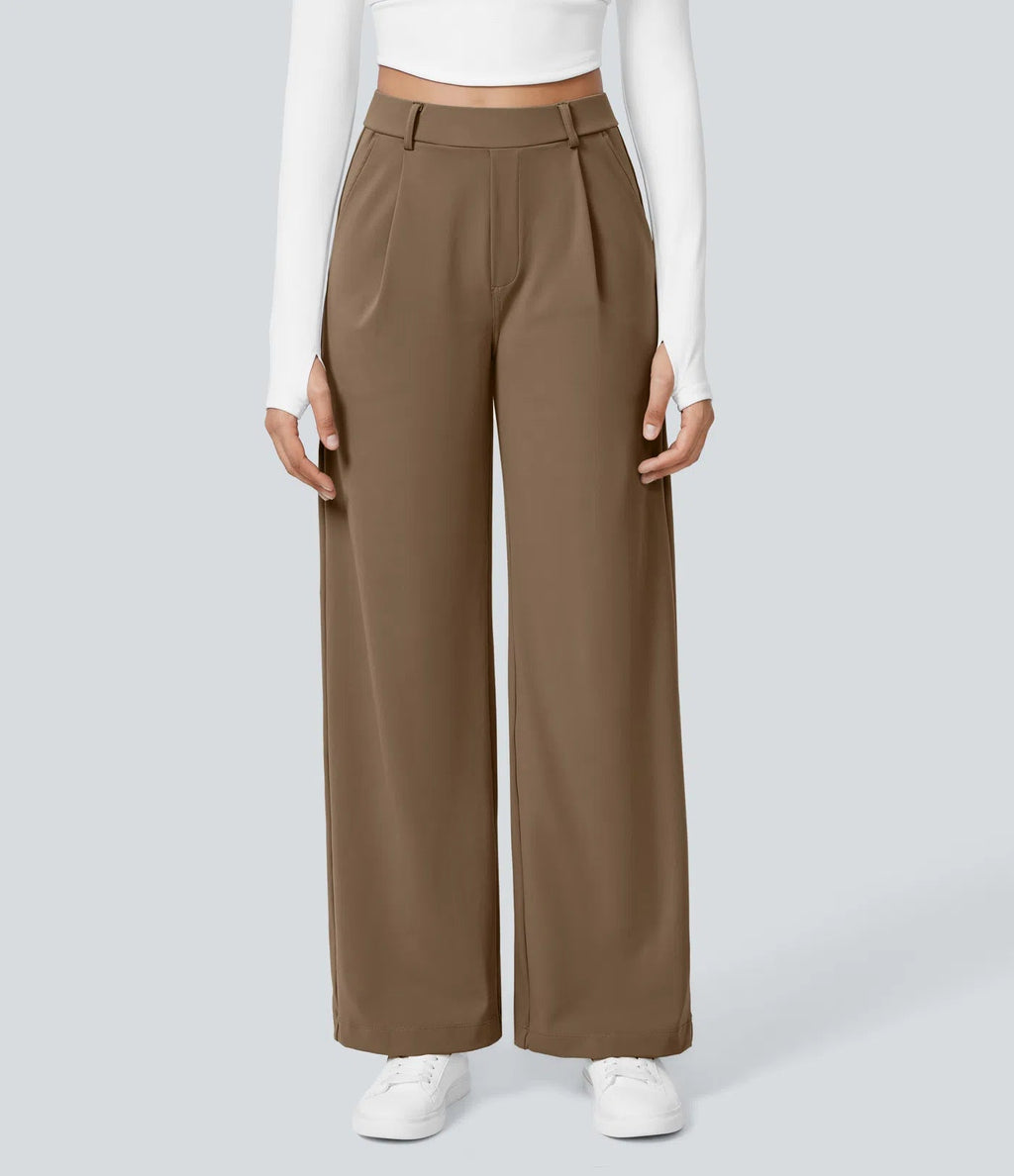 PureChic™ – Pantalon Taille Haute à Coupe Droite