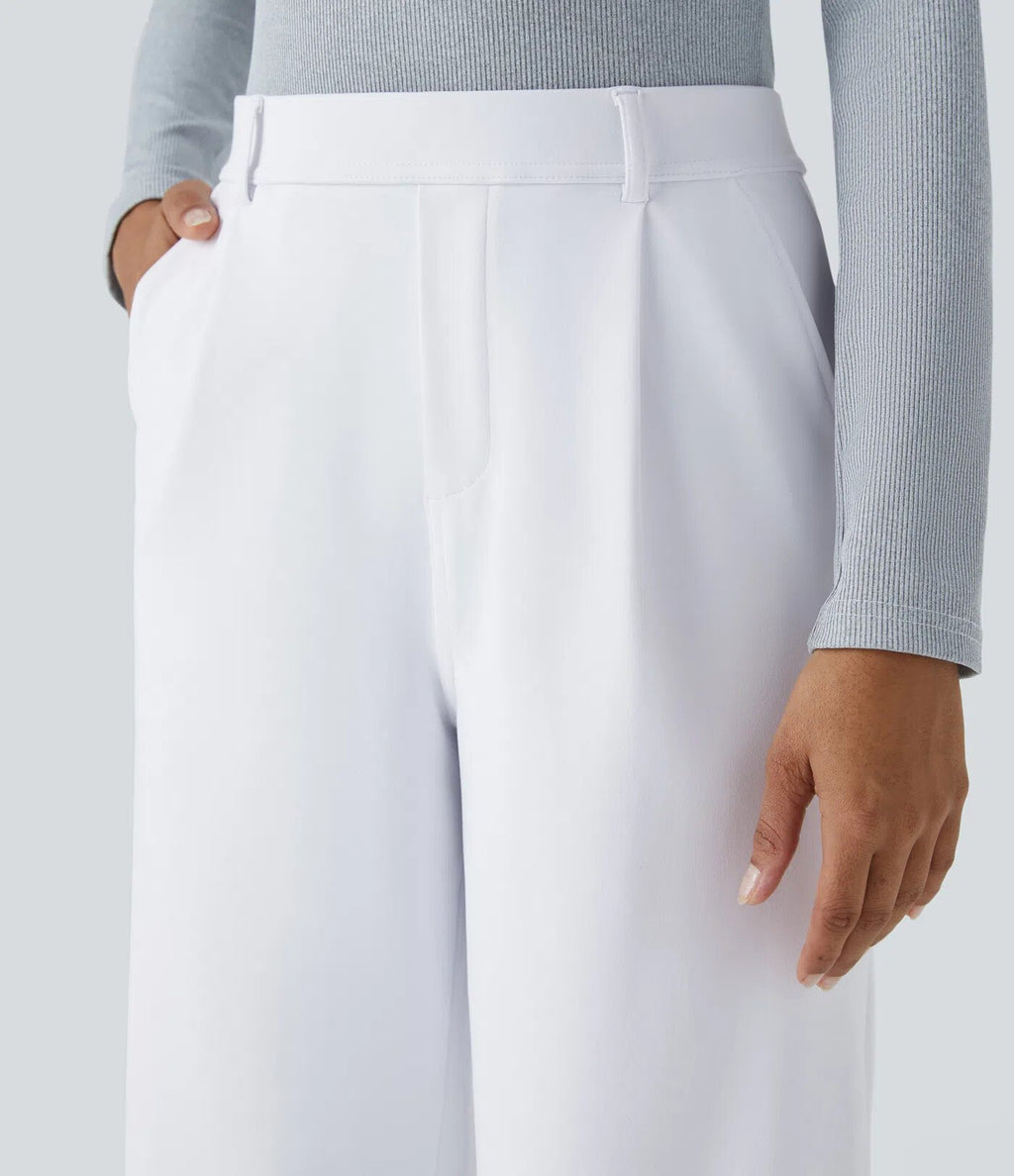 PureChic™ – Pantalon Taille Haute à Coupe Droite